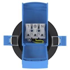 Pack Of 10 Matt Black Fire Rated GU10 Downlights -LED Downlights Store back of a balck led downlight