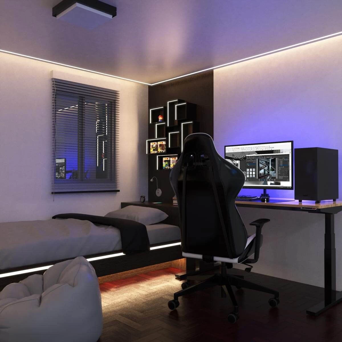 2m Long, Shallow 7mm Recessed LED Aluminium Profile - Image 6