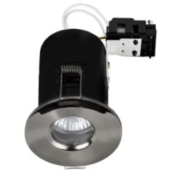 IP65, Shower Fixed, Fire Rated Downlight - Black Chrome Finish