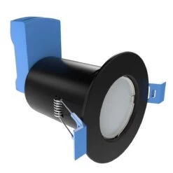 Pack Of 25 Matt Black GU10 Fire Rated Downlights -LED Downlights Store black led downlight with cover 1