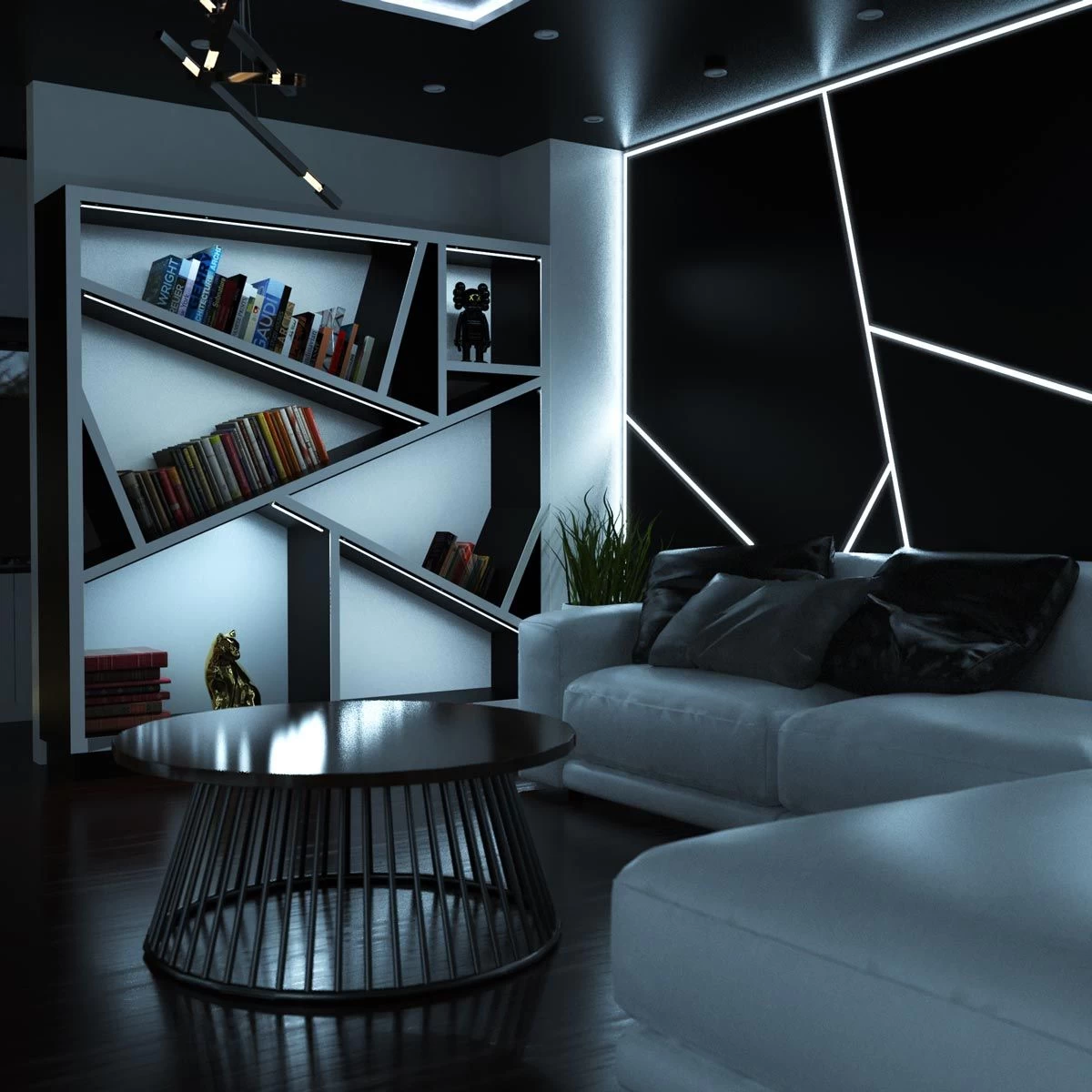 2m, LED Profile, Black Slimline With Diffuser, Incl End Caps And Brackets - Image 4