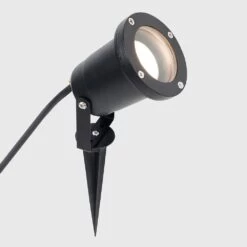 IP65 Garden Ground Spike Light, GU10 -LED Downlights Store black spike light white back ground warm white led