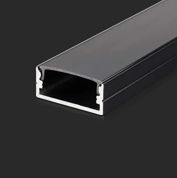 Black Aluminium Surface Mounted Profile, 2m Long With Cover & End Caps 8 Black Aluminium Surface Mounted Profile, 2m Long With Cover & End Caps - Image 8