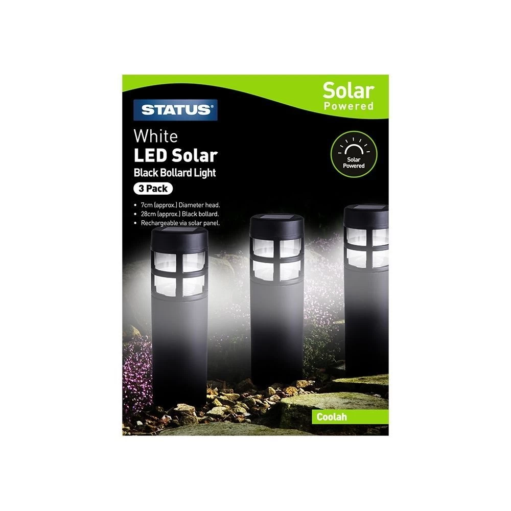 Pack Of 3 Coolah LED Solar Bollard Stake Lights 2 Pack Of 3 Coolah LED Solar Bollard Stake Lights - Image 2