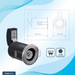 Pack Of 50 GU10 Fire Rated Fixed Downlights In A Brushed Chrome Finish 21 Pack Of 50 GU10 Fire Rated Fixed Downlights In A Brushed Chrome Finish -LED Downlights Store die cast fire rated downlight dimensions 2