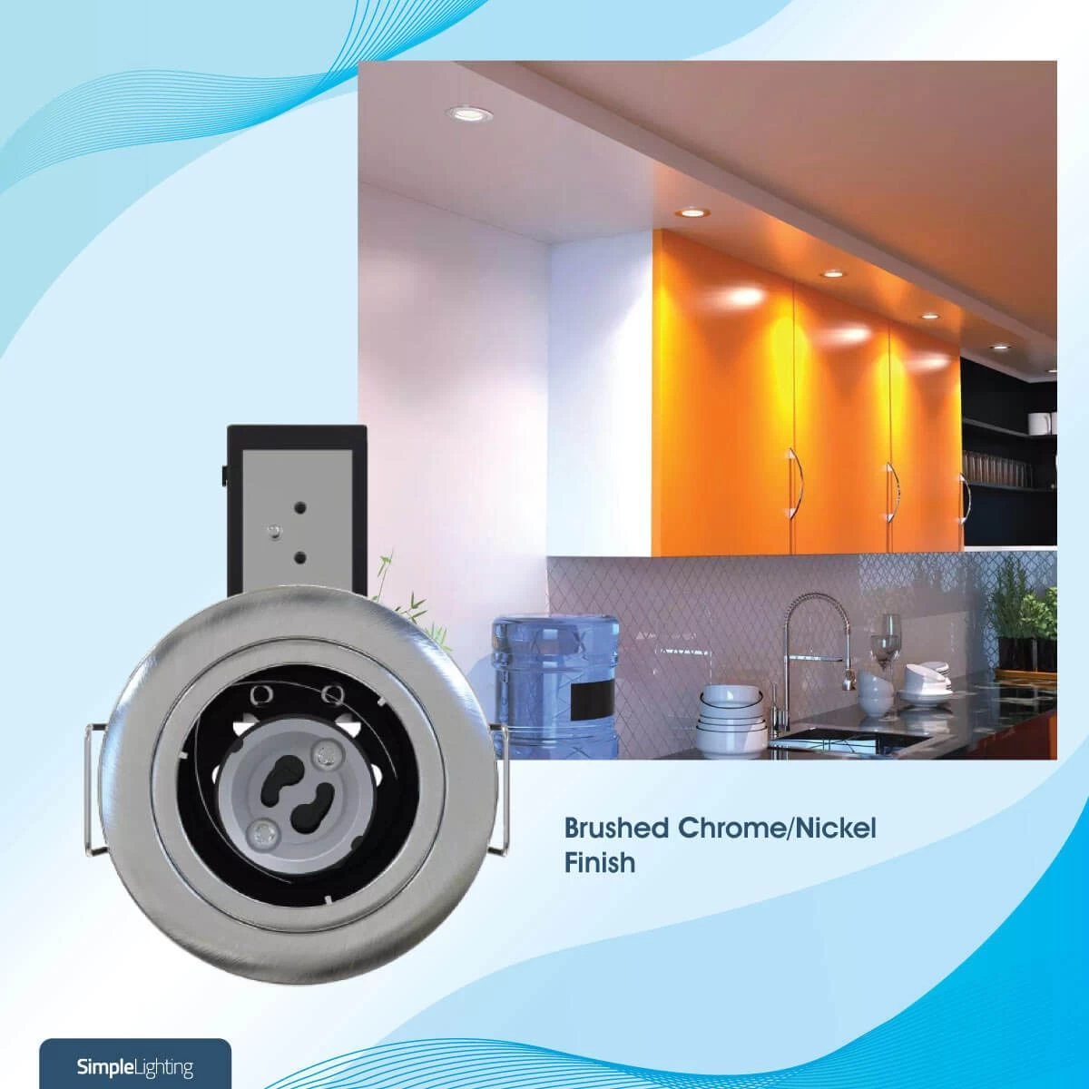 Pack Of 10 Fixed GU10 Fire Rated Downlights In A Brushed Chrome Finish 3 Pack Of 10 Fixed GU10 Fire Rated Downlights In A Brushed Chrome Finish - Image 3