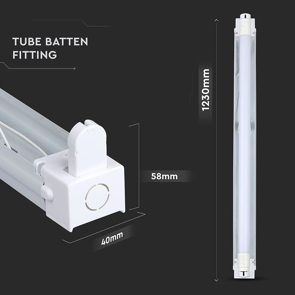 5 Pack - 4FT, 1200mm Single Batten Fitting For LED Tubes 4 5 Pack - 4FT, 1200mm Single Batten Fitting For LED Tubes - Image 4