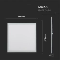 LED Panel 600x600mm With A 5 Year Warranty -LED Downlights Store dimensions panel 1