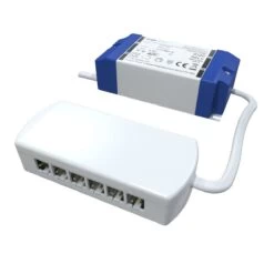 8 Watt LED Driver/Transformer With 6 Way Distributor -LED Downlights Store drv 8w 12v product angle 1 compressed