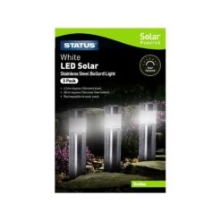 Pack Of 3 Dubbo Stainless Steel LED Solar Bollard Light -LED Downlights Store dubboss3pk6 1000px