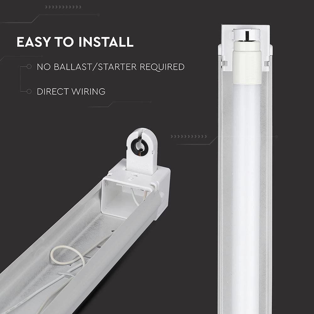 5 Pack - 4FT, 1200mm Single Batten Fitting For LED Tubes 5 5 Pack - 4FT, 1200mm Single Batten Fitting For LED Tubes - Image 5