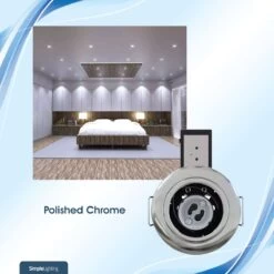 Pack Of 50 GU10 Fire Rated Fixed Downlights With A Polished Chrome Finish -LED Downlights Store fixed fire rated gu10 downlights polished chrome 2
