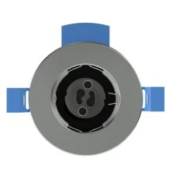 Multi Pack Of 50 Fire Rated Downlights - Brushed Chrome/Satin Nickel, With Quick Connectors -LED Downlights Store fr gu10 k product chrome blue clips brushed front compressed 1