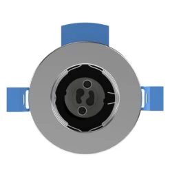 Multi Pack Of 50 Fire Rated Downlights - Polished Chrome, Includes Quick Connectors -LED Downlights Store fr gu10 k product chrome blue clips chrome front compressed 3