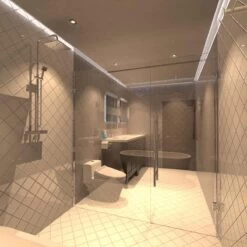 8w LED Fire Rated Downlight, Matt Black Bezel -LED Downlights Store fr led cct bathroom 3000k black compressed scene 2.1453