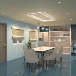 Pack Of 10, 8w LED Fire Rated Downlight, White Bezel -LED Downlights Store fr led cct dining area compressed white 3000k scene 2.1565 1 1 1