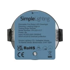 Pack Of 50 8w LED Fire Rated Downlight, Brushed Chrome Bezel -LED Downlights Store fr led cct product bottom compressed 1