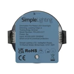 8w LED Fire Rated Downlight, Chrome Bezel -LED Downlights Store fr led cct product chrome bottom compressed 1