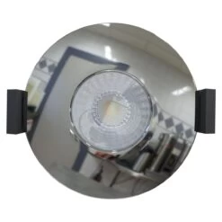 8w LED Fire Rated Downlight, Chrome Bezel -LED Downlights Store fr led cct product chrome top compressed 1