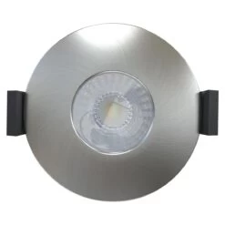 Pack Of 10, 8w LED Fire Rated Downlight, Brushed Chrome Bezel -LED Downlights Store fr led cct product top compressed 1 1 1
