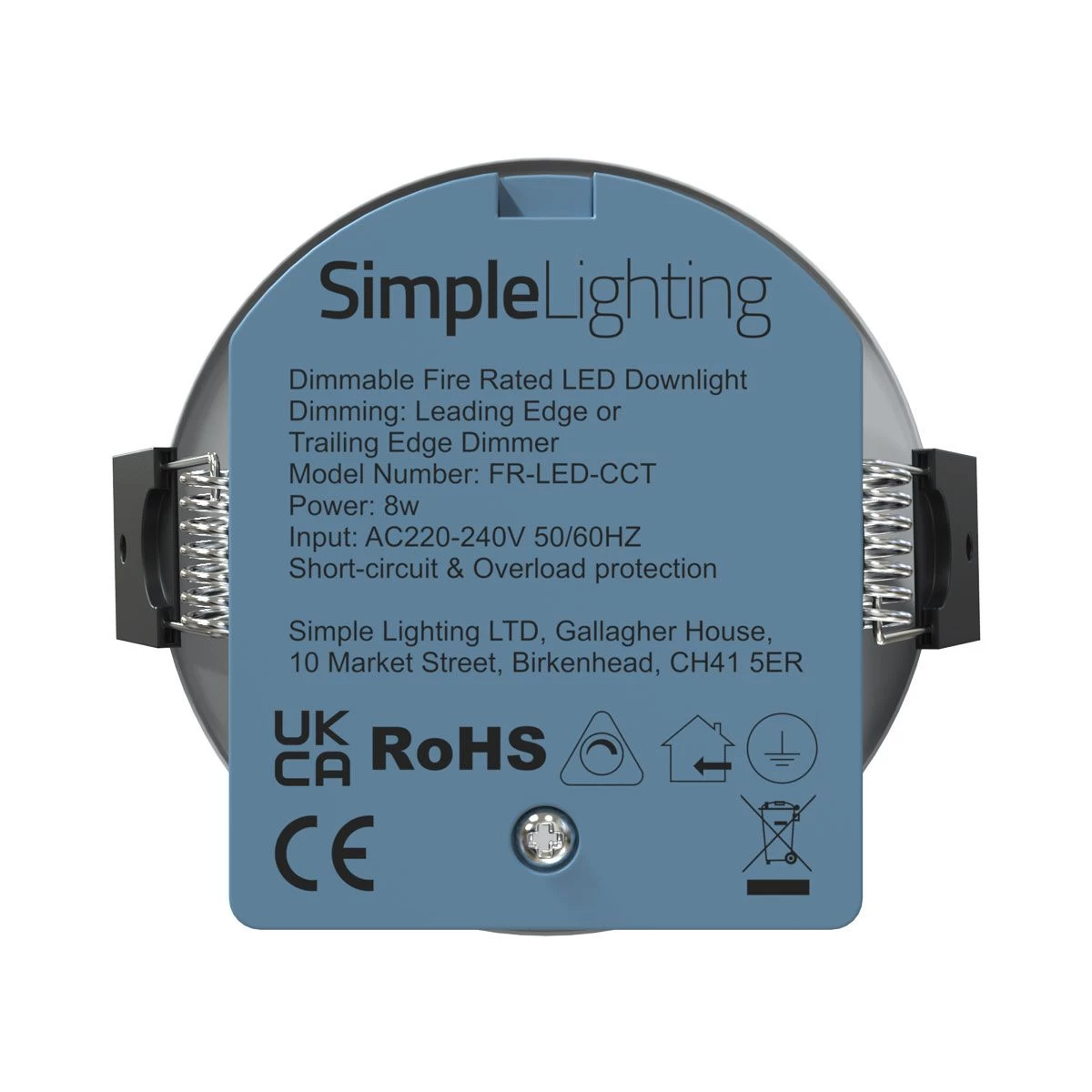 8w LED Fire Rated Downlight, White Bezel 4 8w LED Fire Rated Downlight, White Bezel - Image 4