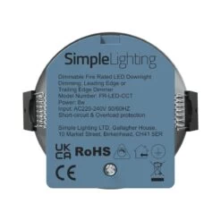 Pack Of 25 8w LED Fire Rated Downlight, White Bezel -LED Downlights Store fr led cct product white bottom compressed 1 1