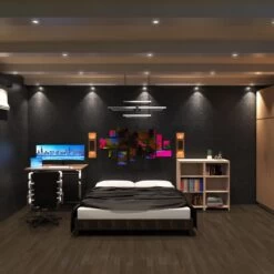 25 X Tilt Fire Rated GU10 Downlights, White Bezel -LED Downlights Store frk t w bedroom compressed scene 1 2