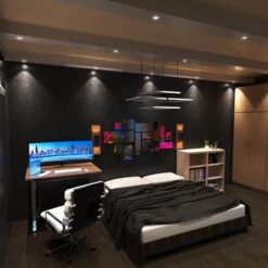 50 X Tilt Fire Rated GU10 Downlights, White Bezel -LED Downlights Store frk t w bedroom compressed scene 3 3