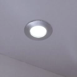 Pack Of 10 IP65 Shower Fire Rated Fixed Downlights In A Brushed Chrome Finish -LED Downlights Store frss bathroom compressed 18