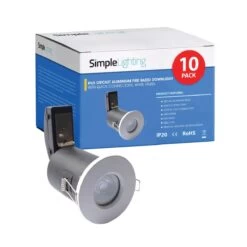 Pack Of 10 IP65 Shower Fire Rated Downlights In A White Finish