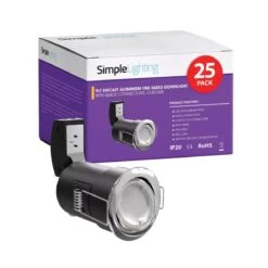 Pack Of 25 Adjustable Fire Rated GU10 Die-Cast Downlights With A Polished Chrome Finish