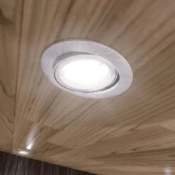 Pack Of 25 GU10 Tilt Fire Rated Downlights With A Brushed Chrome Finish -LED Downlights Store frts bedroom compressed camera 3 1