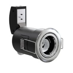 Pack Of 25 GU10 Tilt Fire Rated Downlights With A Brushed Chrome Finish -LED Downlights Store frts product no bulb compressed scene 3 2