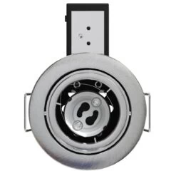 Pack Of 50 GU10 Fire Rated Tilt Downlights With A Brushed Chrome Finish -LED Downlights Store frts product no bulb compressed scene 4 5