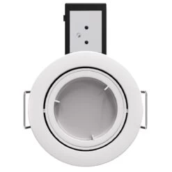 Pack Of 25 Die-Cast Tilt GU10 Fire Rated Downlights With A White Finish 28 Pack Of 25 Die-Cast Tilt GU10 Fire Rated Downlights With A White Finish -LED Downlights Store frtw product with bulb compressed scene 4 3