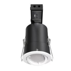 Pack Of 10 Die-Cast GU10 Fire Rated Tilt Downlights With A White Finish -LED Downlights Store frtw product with bulb compressed scene 6
