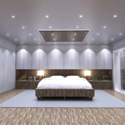 Pack Of 50 GU10 Fire Rated Fixed Downlights With A Polished Chrome Finish -LED Downlights Store full shot of a bedroom 1