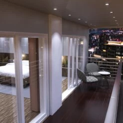 Pack Of 50 GU10 Fire Rated Fixed Downlights With A Polished Chrome Finish -LED Downlights Store full shot of a terrace 1