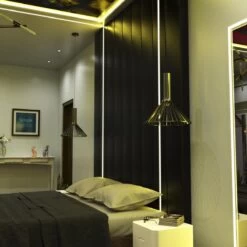 Pack Of 3 Trimless Plaster In Aluminium Profiles With Diffuser & End Caps , 2m Long -LED Downlights Store ld5051c bedroom walk in closet camera 5 compressed