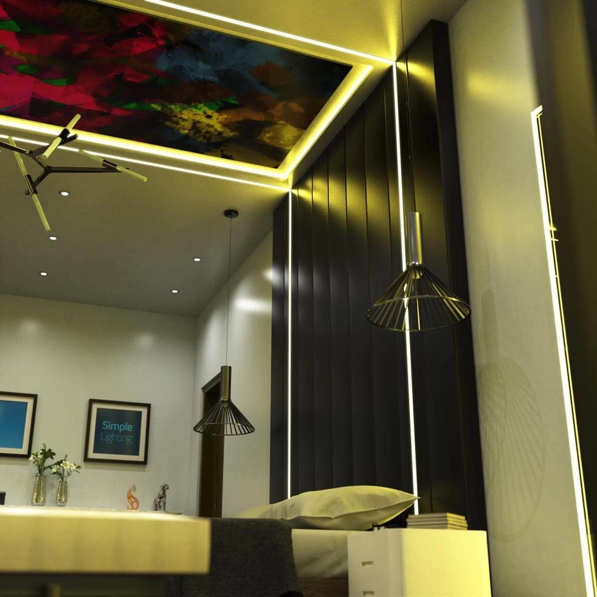 Trimless Plaster In Aluminium Profile With Diffuser & End Caps , 2m Long 5 Trimless Plaster In Aluminium Profile With Diffuser & End Caps , 2m Long - Image 5