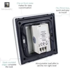 Trendi Artistic Modern Screwless 120 Watt LED Dimmer Switch Ice White -LED Downlights Store ldm rear detailed 1000x1000 1