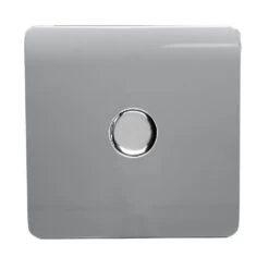 Trendi Artistic Modern Screwless 120 Watt LED Dimmer Switch Silver