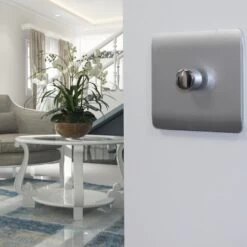 Trendi Artistic Modern Screwless 120 Watt LED Dimmer Switch Silver -LED Downlights Store ldmsi insitu complete 1000x1000 1