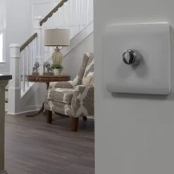 Trendi Artistic Modern Screwless 120 Watt LED Dimmer Switch Ice White -LED Downlights Store ldmwh insitu complete 1000x1000 1