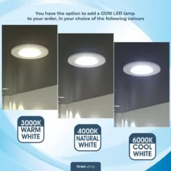 Die-Cast, Tilt, Fire Rated Downlight. GU10, Twist And Lock - Brass Finish -LED Downlights Store led colour options brass tilt fire rated downlights