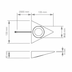 3 Pack Of High Brightness, Triangle, LED Under Cabinet Lights With A 8w Driver 13 3 Pack Of High Brightness, Triangle, LED Under Cabinet Lights With A 8w Driver -LED Downlights Store line art dimensions triangle under cabinet light 1 1
