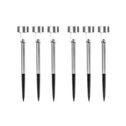 Pack Of 6 Melbourne LED Solar Stainless Steel Stake Light