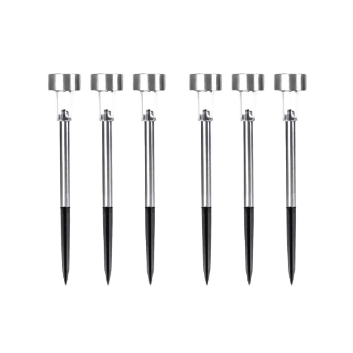 Pack Of 6 Melbourne LED Solar Stainless Steel Stake Light 1 Pack Of 6 Melbourne LED Solar Stainless Steel Stake Light