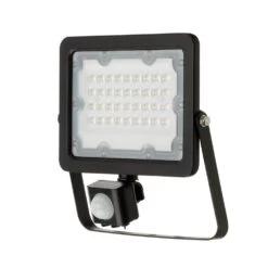30w IP67, LED Floodlight With PIR Sensor, 6000K IP65 Black