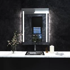 60x80cm IP44 Colour Adjustable LED Bathroom Mirror With Defogger